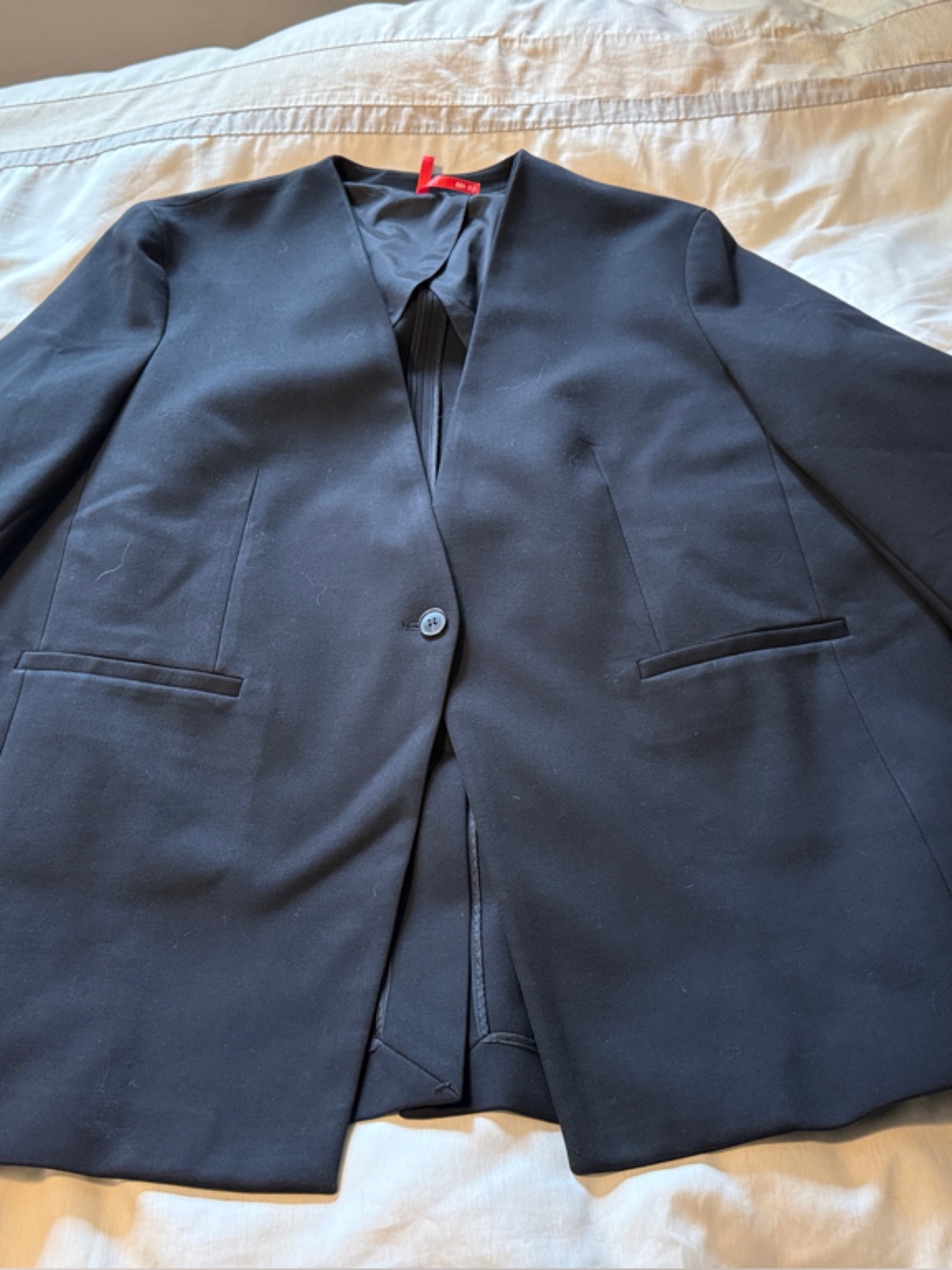 SPANX Black Single-Button V-Neck Blazer